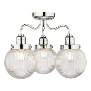 elegant 3 light ribbed glass shade bathroom light antique brass (Copy) - Stillorgan Decor