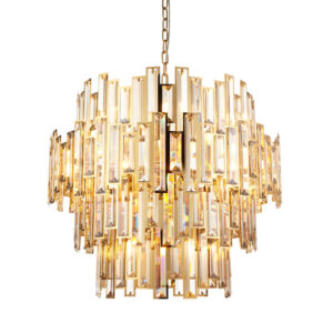 impressive large scale 15 light chandelier gold effect with champagne crystals - Stillorgan Decor