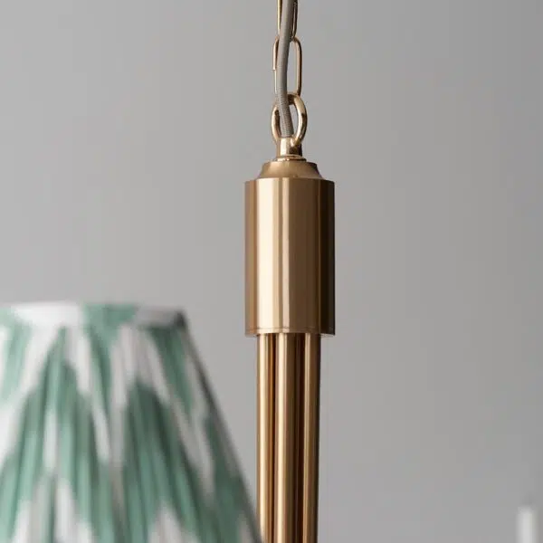 elegant 5 light curved arm classic pendant brushed aged brass - Stillorgan Decor