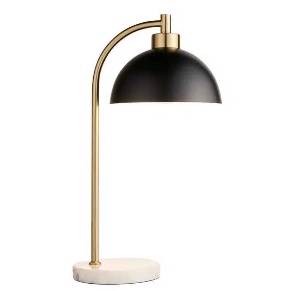 mid century design table lamp black brass and marble base - Stillorgan Decor