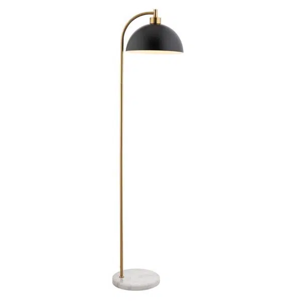 mid century design floor lamp black brass and marble base - Stillorgan Decor