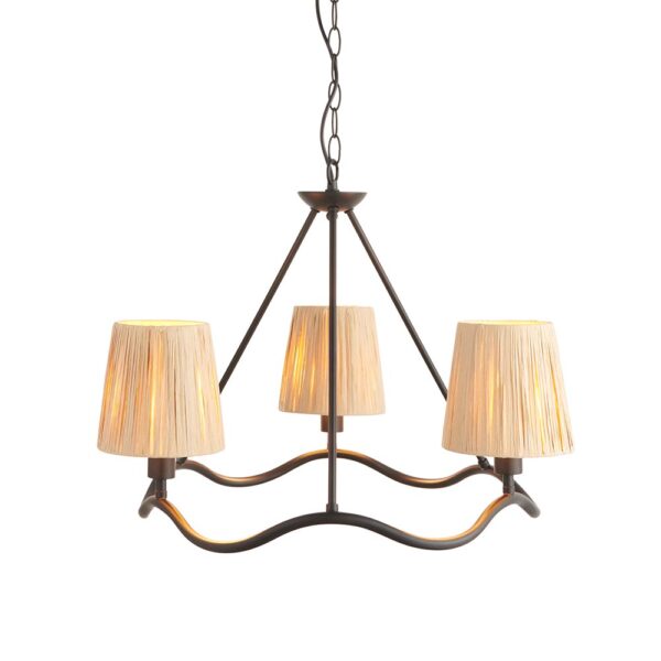 unique wave shaped hoop 3 light pendant matt black - Stillorgan Decor