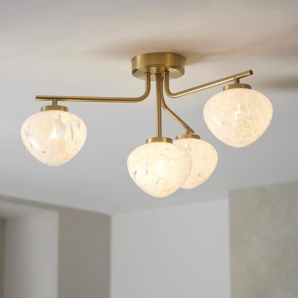 art deco style 4 light semi flush ceiling light - Stillorgan Decor