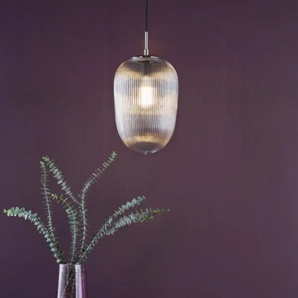 modern elegant brushed bronze and amber ribbed glass pendant (Copy) - Stillorgan Decor