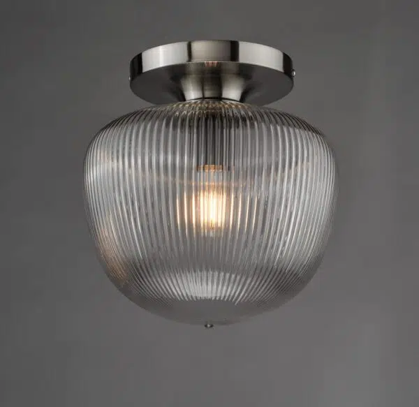 modern elegant brushed bronze and amber ribbed glass flush ceiling light (Copy) - Stillorgan Decor