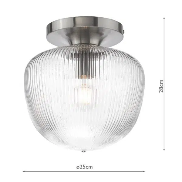 modern elegant brushed bronze and amber ribbed glass flush ceiling light (Copy) - Stillorgan Decor
