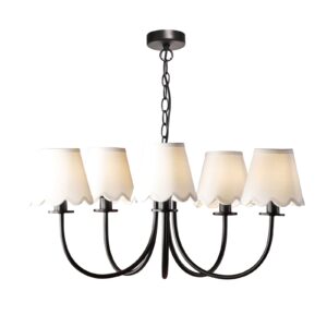 versatile black 5 light chandelier with pleated multi shades (Copy) - Stillorgan Decor
