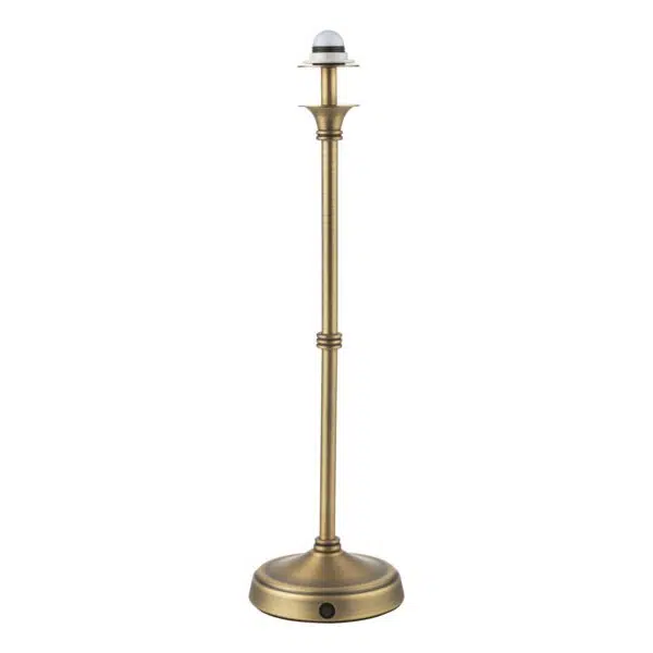 stylish rechargeable table lamp antique brass base only LED - Stillorgan Decor