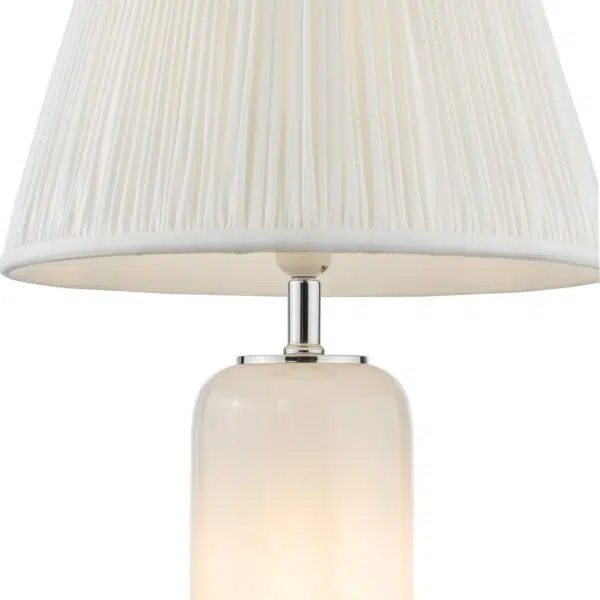 stunning yellow and white art glass table lamp with shade - Stillorgan Decor