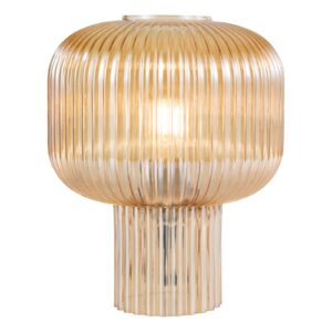 striking ribbed glass table lamp amber - Stillorgan Decor