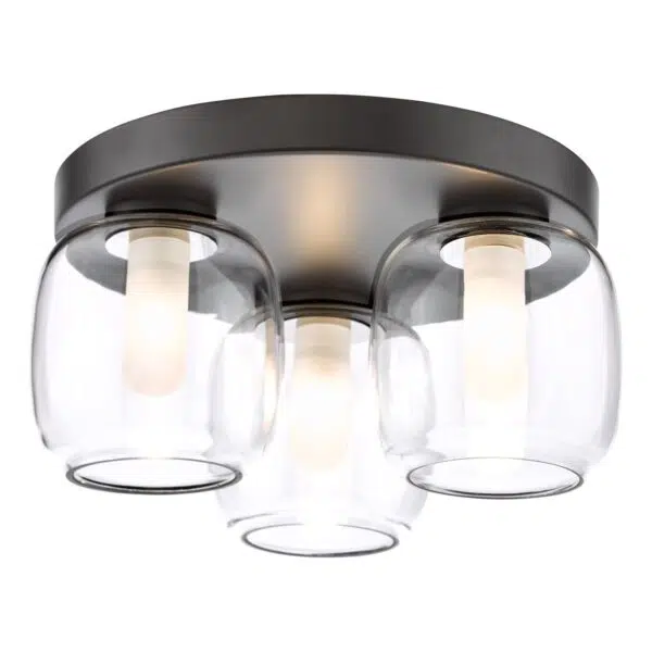 contemporary black 3 shade black bathroom light - Stillorgan Decor
