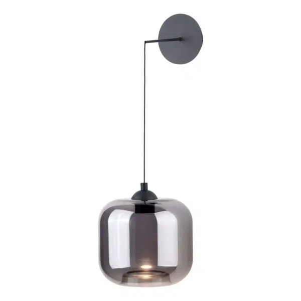 striking matt black wall light pendant with smoking glass shade (Copy) - Stillorgan Decor