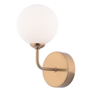modern wall light antique bronze and opal glass - Stillorgan Decor