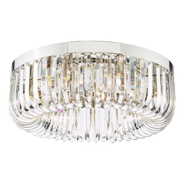 exquisite crystal flush ceiling light polished nickel - Stillorgan Decor