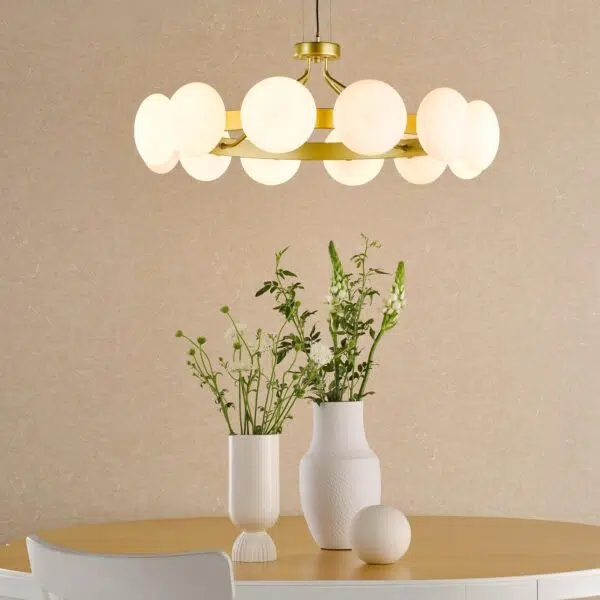 stunning gold 12 light opal pendant - Stillorgan Decor
