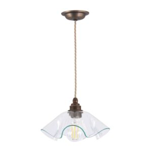bespoke ethel pendant clear glass and antique brass - Stillorgan Decor