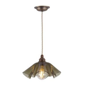 bespoke ethel pendant green glass and antique brass - Stillorgan Decor