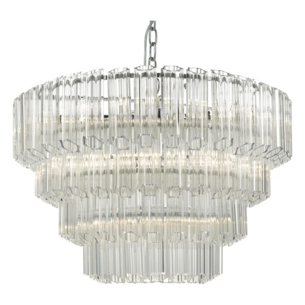 elegant art deco style 9 light chandelier polished chrome - Stillorgan Decor