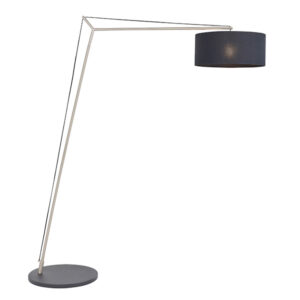 extra large angular floor lamp in matt nickel with black shade - Stillorgan Decor