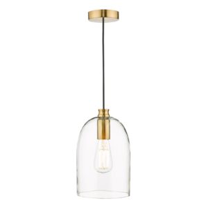 modern clear glass cloche shade pendant light with bronze detail - Stillorgan Decor
