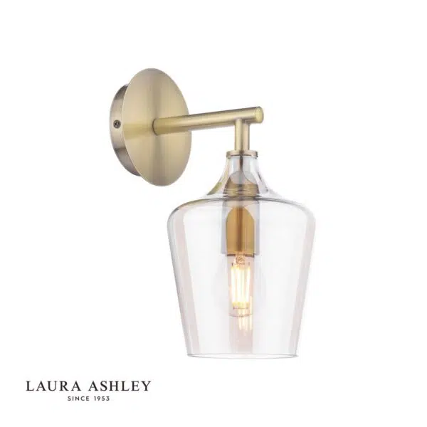laura ashley ockley wall light antique brass and champagne glass - Stillorgan Decor