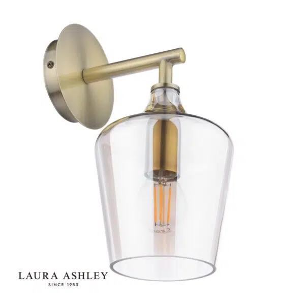 laura ashley ockley wall light antique brass and champagne glass - Stillorgan Decor