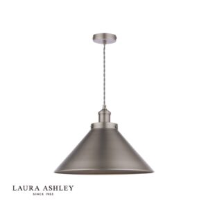 laura ashley rufus pendant industrial nickel - Stillorgan Decor