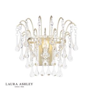 laura ashley willow wall light satin champagne and crystal - Stillorgan Decor