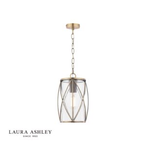 laura ashley beckworth antique brass and glass ceiling pendant - Stillorgan Decor