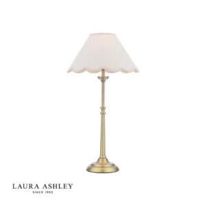 laura ashley Cordwell tafellamp mat antiek messing met lampenkap - Stillorgan Decor