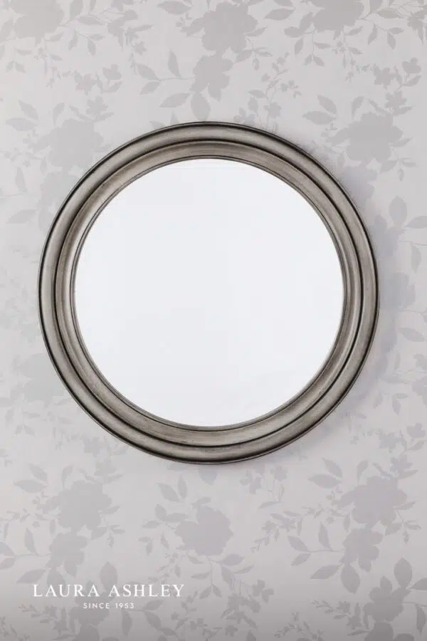 laura ashley tate mirror grey distressed wood and mirror 60cm - Stillorgan Decor