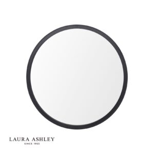 laura ashley harrington mirror matt black and mirror 60cm - Stillorgan Decor