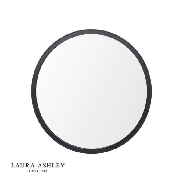 laura ashley harrington mirror matt black and mirror 60cm - Stillorgan Decor