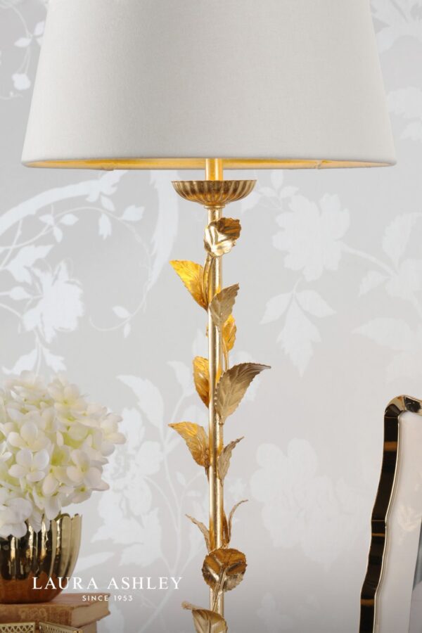 laura ashley halton table lamp distressed gold leaf with shade - Stillorgan Decor