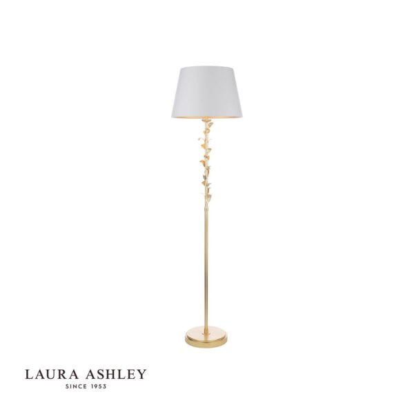 laura ashley halton floor lamp distressed gold leaf with shade - Stillorgan Decor