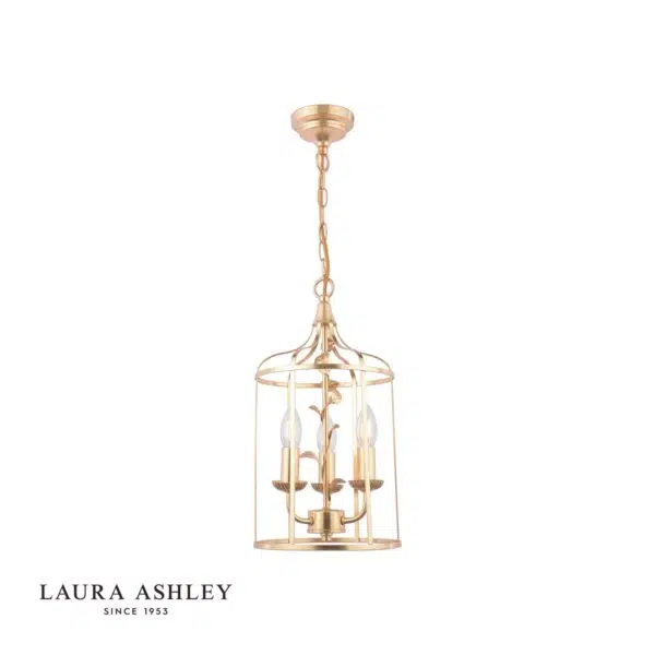 laura ashley halton 3 light pendant distressed gold leaf - Stillorgan Decor