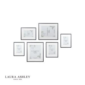 laura ashley alisa photo frame matt black (set of 6) - Stillorgan Decor