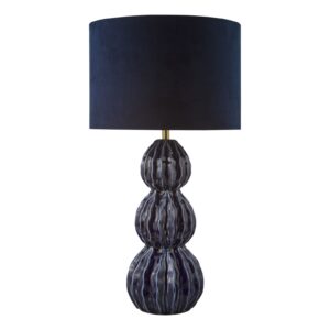 textured ceramic table lamp blue with shade - Stillorgan Decor