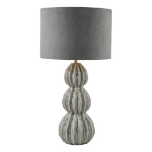 textured ceramic table lamp grey with shade - Stillorgan Decor