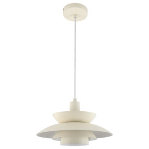 retro style beige metal pendant light - Stillorgan Decor