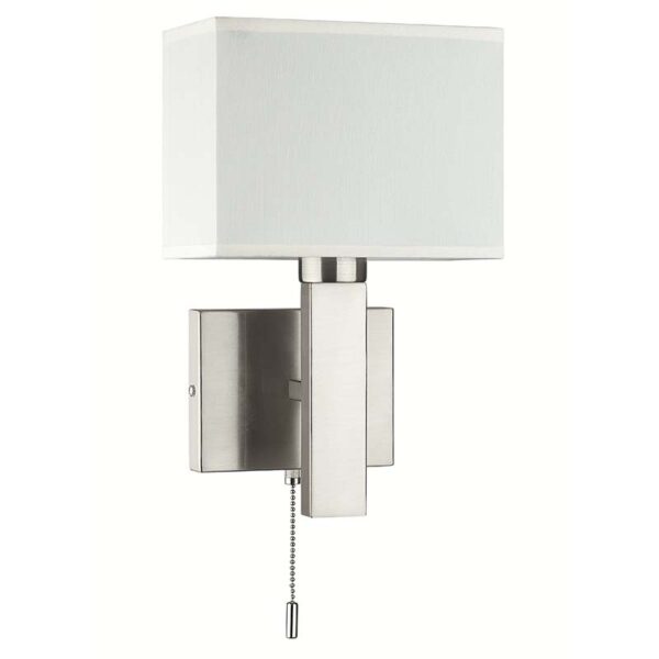contemporary shaded wall light satin nickel - Stillorgan Decor