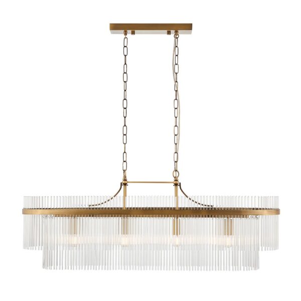 contemporary glass rod 4 light linear ceiling pendant light - Stillorgan Decor