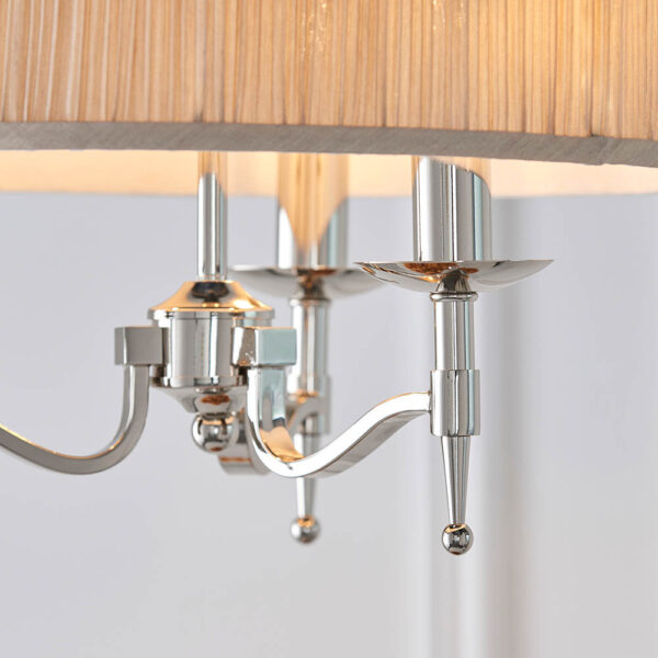 elegant nickel 3lt pendant & beige shade - Stillorgan Decor