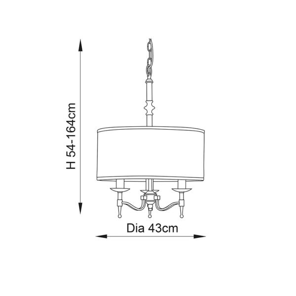 elegant nickel 3lt pendant & beige shade - Stillorgan Decor