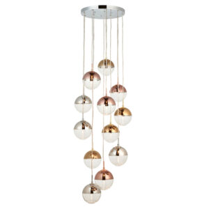 stunning 12 light metallic cluster pendant - Stillorgan Decor