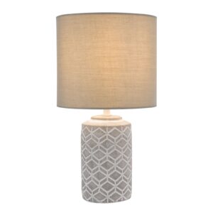 chic ceramic table lamp grey with shade - Stillorgan Decor