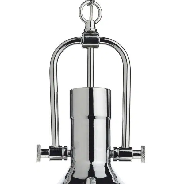 modern industrial style polished chrome frame and a clear glass shade pendant light - Stillorgan Decor