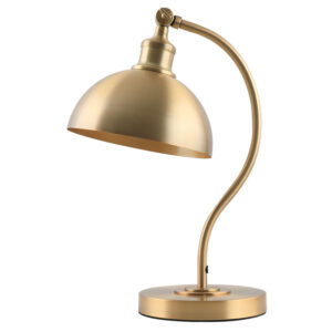 elegant swan neck table task lamp in brushed brass - Stillorgan Decor