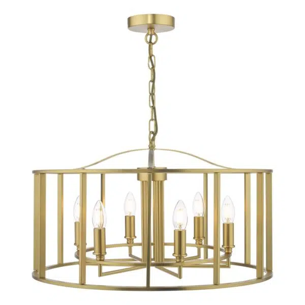 decorative cage 6 light ceiling pendant in brushed bronze - Stillorgan Decor