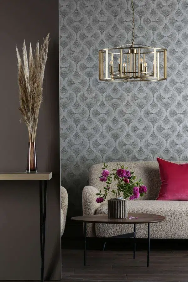 decorative cage 6 light ceiling pendant in brushed bronze - Stillorgan Decor